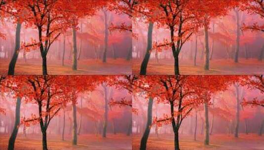 红色的枫树叶随风飘落高清在线视频素材下载