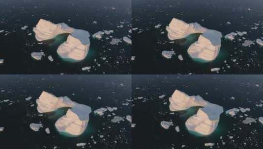 格林兰岛冰川风光高清在线视频素材下载