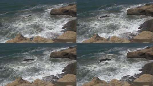 岩石间的海浪高清在线视频素材下载