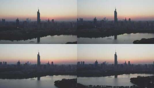 南京城市风光紫峰大厦航拍高清在线视频素材下载