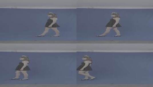 美女外模走路蓝布抠像4Klog原素材高清在线视频素材下载