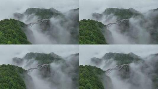 航拍浙江台州神仙居景区云海群山高清在线视频素材下载