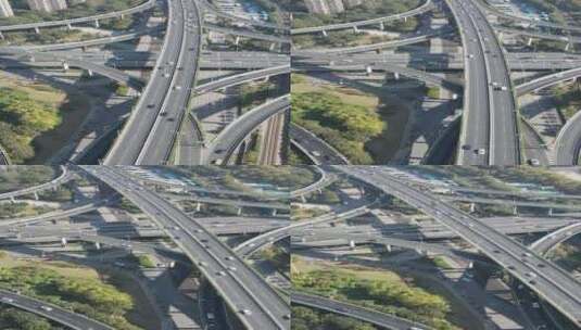 南京城市高架立交桥交通竖屏航拍高清在线视频素材下载
