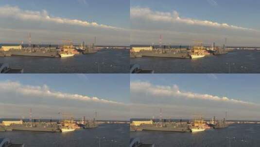 罗马尼亚港口的船舶高清在线视频素材下载