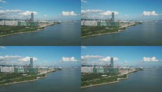 深圳航拍深圳湾公园深圳高空景观4K高清在线视频素材下载