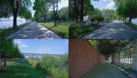 杭州汉阳区汉阳江滩公园风光4K视频合集高清在线视频素材下载