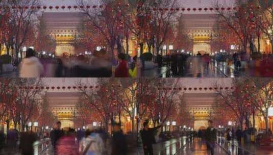 北京步行前门大街高清在线视频素材下载
