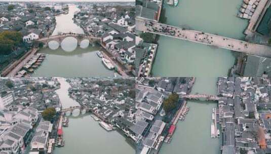 【4K60帧】上海朱家角古镇航拍高清在线视频素材下载