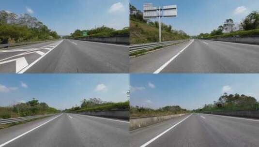 汽车行驶在高速公路上第一视角高清在线视频素材下载