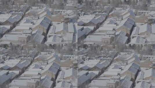 屋顶积雪 北方寒冷农村高清在线视频素材下载