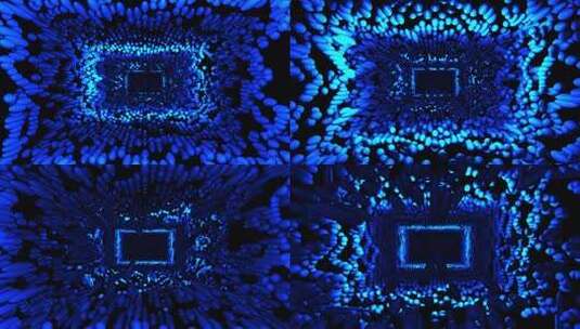 长方形蓝色矩形隧道 透明通道4K高清在线视频素材下载