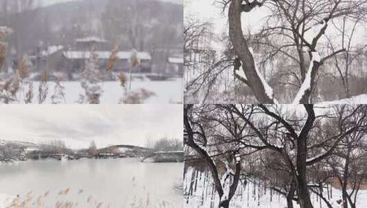 冬天雪景空镜唯美镜头高清在线视频素材下载