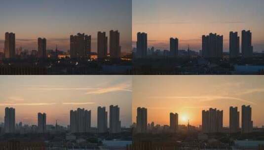 延时摄影北京城市日出空镜高清在线视频素材下载