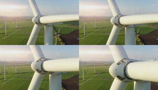 田野上的风力发电机高清在线视频素材下载
