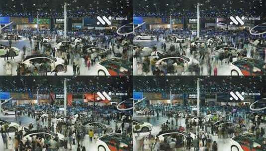 上海车展展览人流延时高清在线视频素材下载