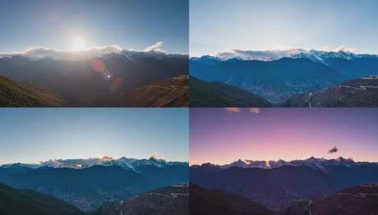 梅里雪山日落延时摄影高清在线视频素材下载