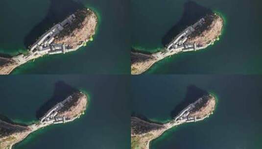 航拍云南泸沽湖里格半岛高清在线视频素材下载