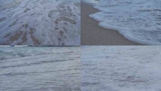 十组海浪拍打沙滩特写高清在线视频素材下载