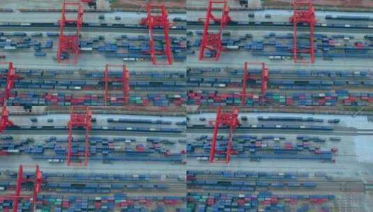 港口码头集装箱航拍高清在线视频素材下载