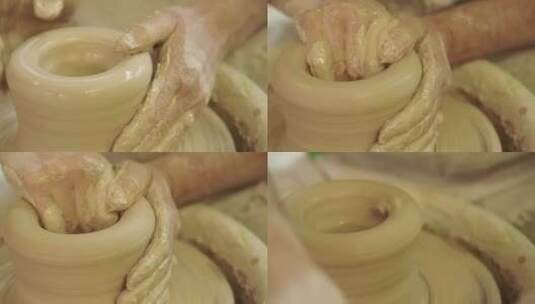 彩陶制作 彩陶  彩陶工艺 陶器 陶器加工高清在线视频素材下载