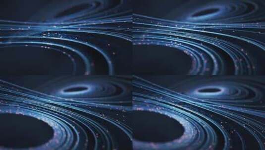 流动的曲线与粒子3D渲染高清在线视频素材下载