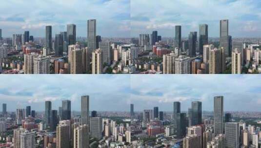 4K航拍长沙开福区新湖南大厦高清在线视频素材下载
