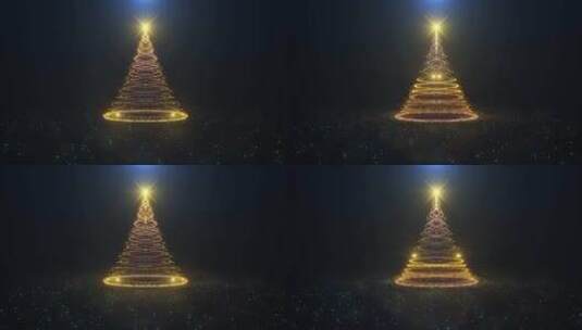 【4K】黄色圣诞粒子高清在线视频素材下载