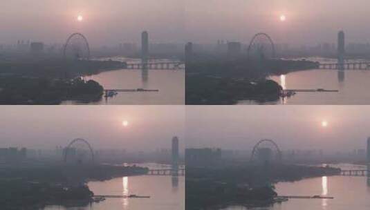 太湖之星夕阳高清在线视频素材下载