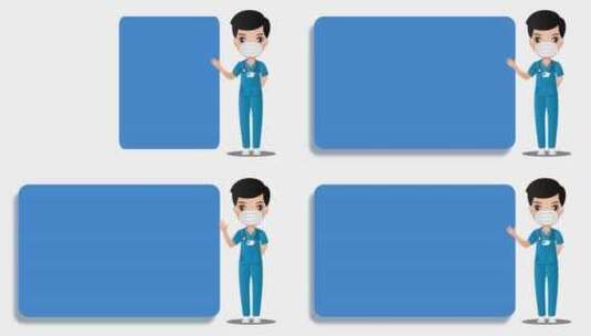 医生虚拟人物和蓝色的背景板可二次编辑高清在线视频素材下载