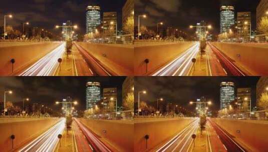 巴塞罗那城市夜景高清在线视频素材下载