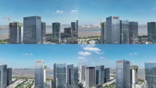 平安银行总部大楼航拍写字楼建筑城市风光高清在线视频素材下载