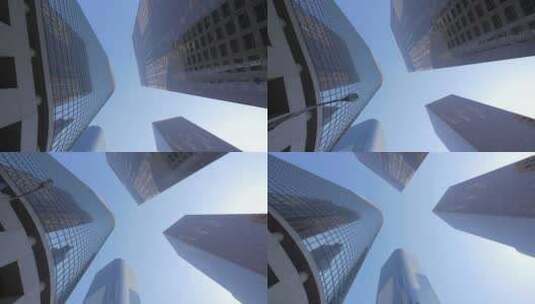 玻璃摩天大楼的低角度高清在线视频素材下载