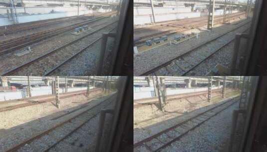 旅途火车高铁窗外风景实拍高清在线视频素材下载