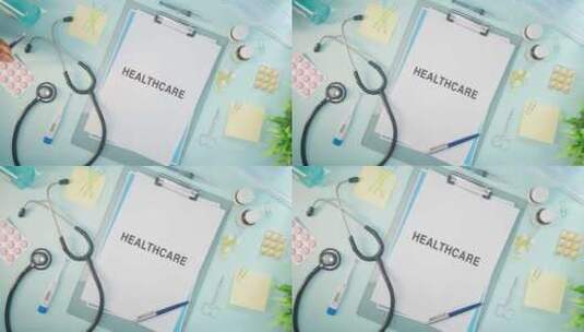 医疗保健写在医学纸上高清在线视频素材下载