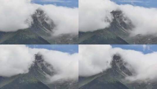 南迦巴瓦峰雨季航拍高清在线视频素材下载