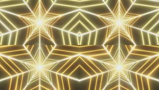 飞翔在闪亮的星星形状无尽的霓虹灯发光3D高清在线视频素材下载