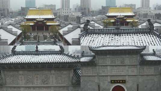 南昌万寿宫下雪14高清在线视频素材下载