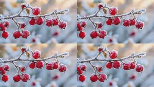 冬天唯美雪景高清在线视频素材下载