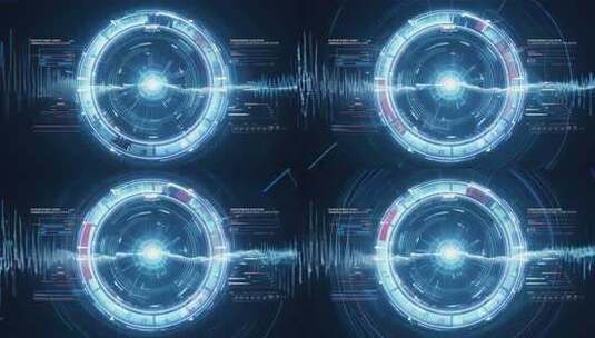 科技感十足的虚拟数据界面展示高清在线视频素材下载