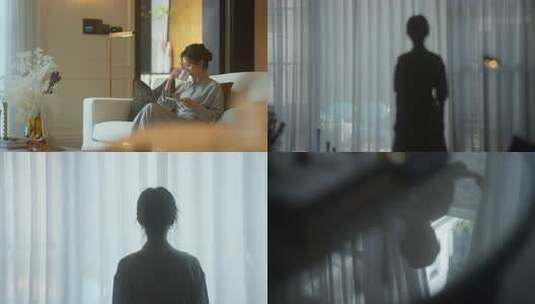 美女在家喝咖啡 房地产室内通用素材高清在线视频素材下载