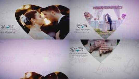 婚礼相册相册写真新娘美丽AE模板高清AE视频素材下载