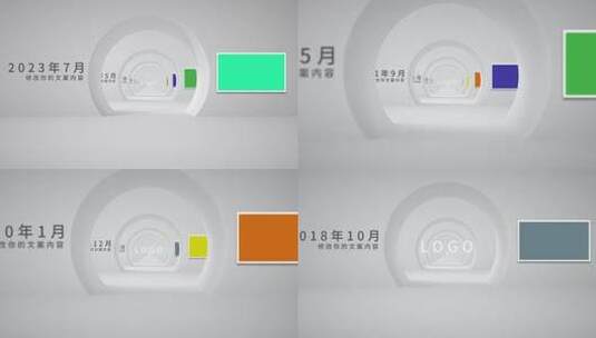 展示 企业 企业展示 时间线 企业成长高清AE视频素材下载