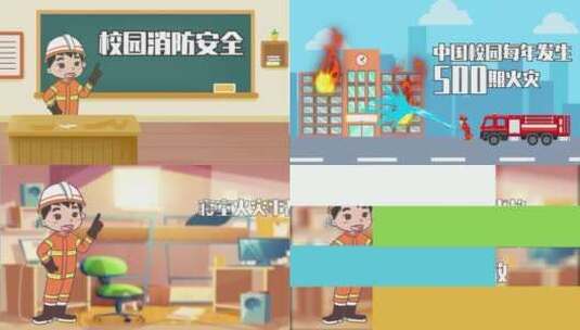 消防安全宣传MG动画高清AE视频素材下载