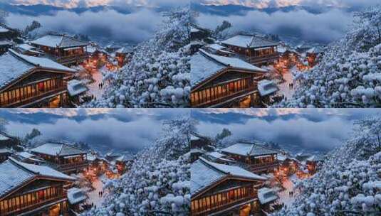 冬季唯美雪景高清在线视频素材下载