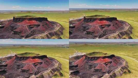 内蒙古乌兰察布乌兰哈达火山地质公园高清在线视频素材下载