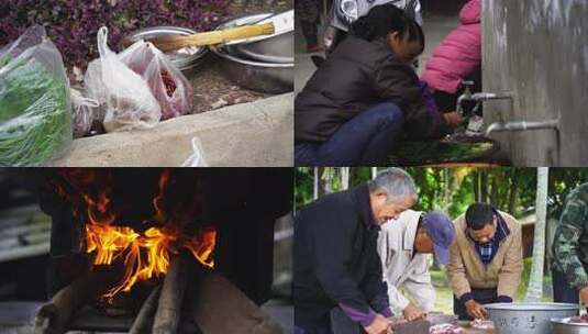 云南 傣族 村寨 宴席 宴请 开席高清在线视频素材下载