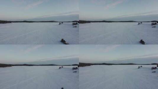 航拍白雪覆盖空地高清在线视频素材下载