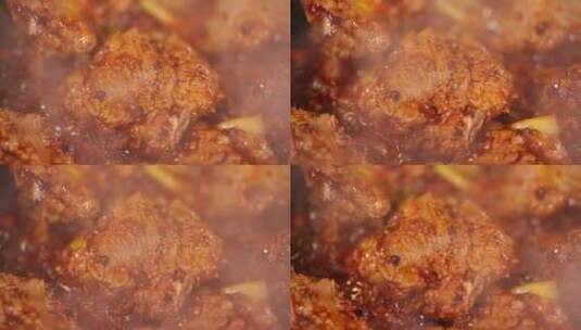 红烧小排炖肉高清在线视频素材下载