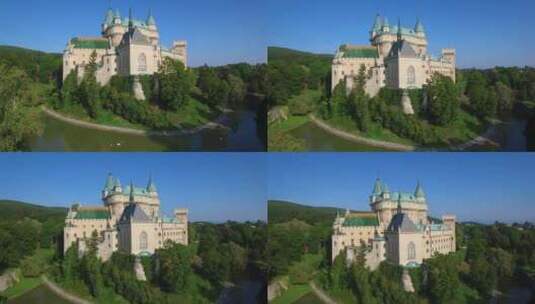 航拍的城堡景观高清在线视频素材下载