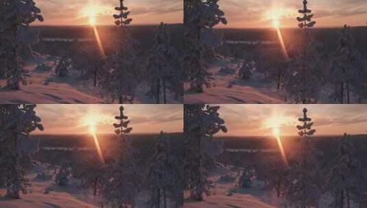 美丽的日落雪景高清在线视频素材下载